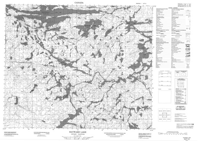 Hayward Lake Topographic Paper Map 053F12 at 1:50,000 scale