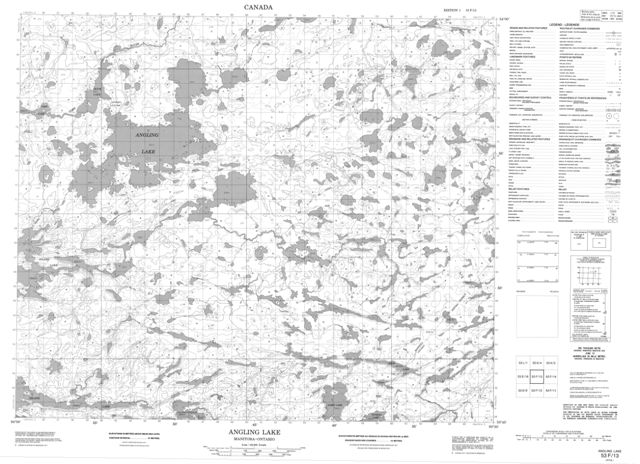 Angling Lake Topographic Paper Map 053F13 at 1:50,000 scale