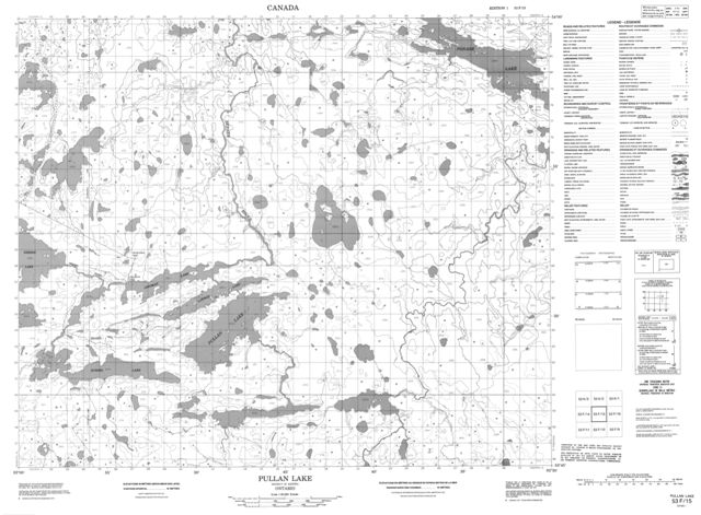 Pullan Lake Topographic Paper Map 053F15 at 1:50,000 scale