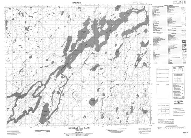 Muskrat Dam Lake Topographic Paper Map 053G05 at 1:50,000 scale