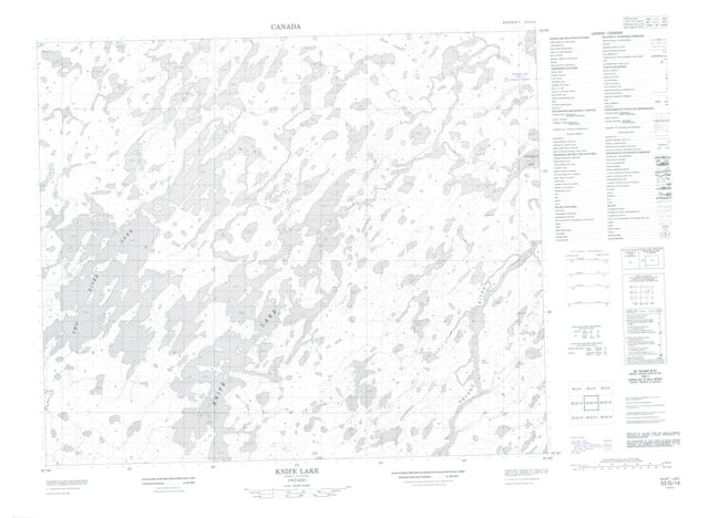 Knife Lake Topographic Paper Map 053G14 at 1:50,000 scale