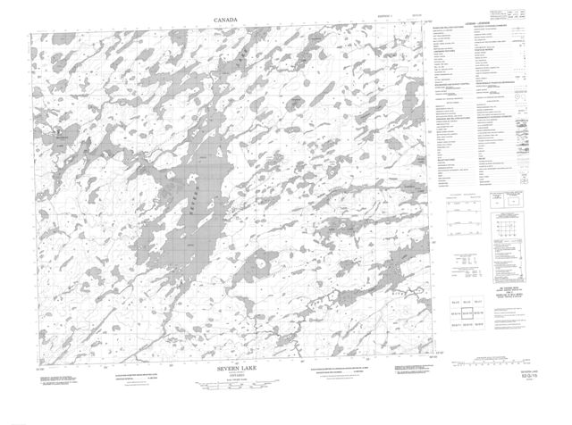Severn Lake Topographic Paper Map 053G15 at 1:50,000 scale