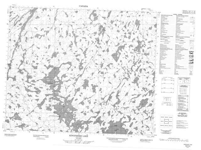 Kingfisher Lake Topographic Paper Map 053H04 at 1:50,000 scale