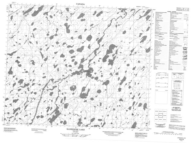 Kaneesose Lake Topographic Paper Map 053H05 at 1:50,000 scale