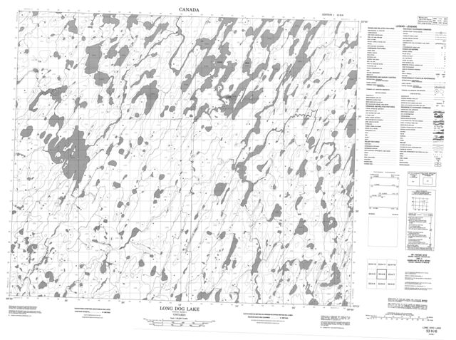 Long Dog Lake Topographic Paper Map 053H06 at 1:50,000 scale