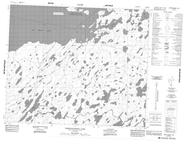 Nemeigusabins Lake Topographic Paper Map 053H12 at 1:50,000 scale