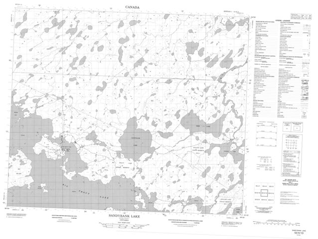 Sandybank Lake Topographic Paper Map 053H13 at 1:50,000 scale