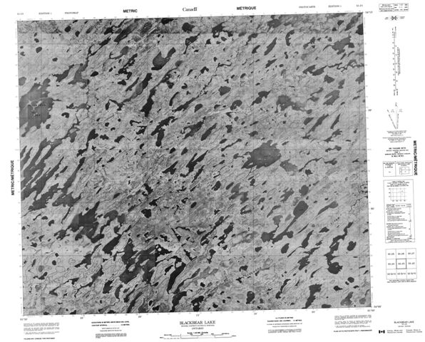 Blackbear Lake Topographic Paper Map 053J03 at 1:50,000 scale