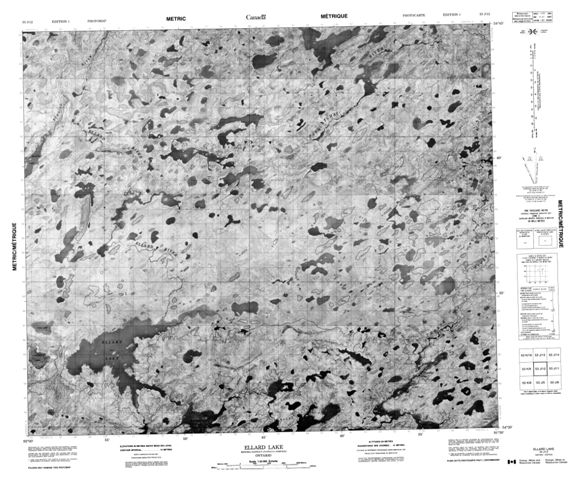 Ellard Lake Topographic Paper Map 053J12 at 1:50,000 scale