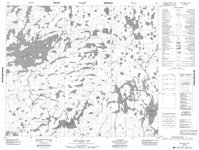 Makataysip Lake Topographic Paper Map 053K06 at 1:50,000 scale