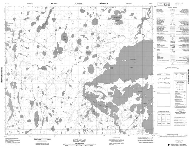 Kistigan Lake Topographic Paper Map 053K10 at 1:50,000 scale