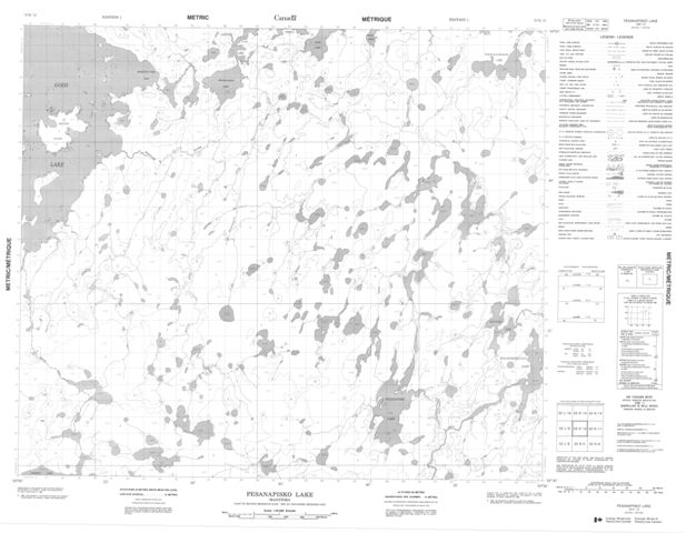 Pesanapisko Lake Topographic Paper Map 053K12 at 1:50,000 scale