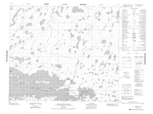 Yellowback Island Topographic Paper Map 053K13 at 1:50,000 scale