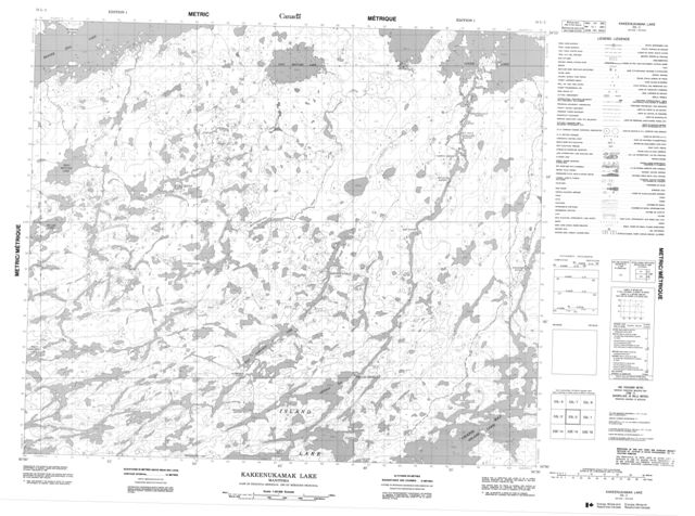 Kakeenukamak Lake Topographic Paper Map 053L02 at 1:50,000 scale