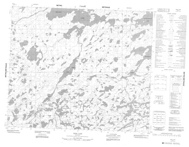 Nikik Lake Topographic Paper Map 053L04 at 1:50,000 scale