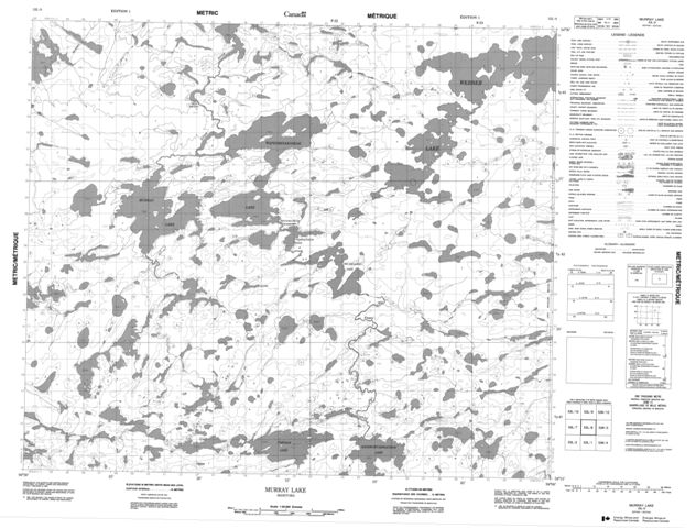 Murray Lake Topographic Paper Map 053L08 at 1:50,000 scale