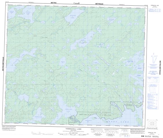 Vermilyea Lake Topographic Paper Map 053L10 at 1:50,000 scale