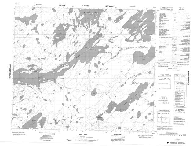 Knee Lake Topographic Paper Map 053L15 at 1:50,000 scale