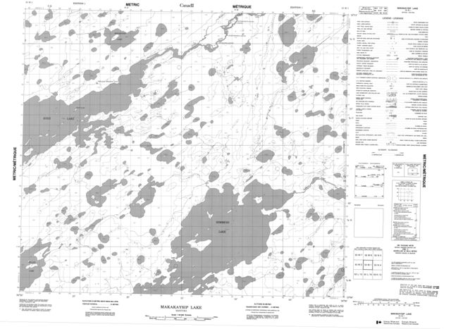 Makakaysip Lake Topographic Paper Map 053M01 at 1:50,000 scale