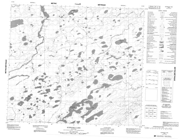 Schwatka Lake Topographic Paper Map 053M06 at 1:50,000 scale