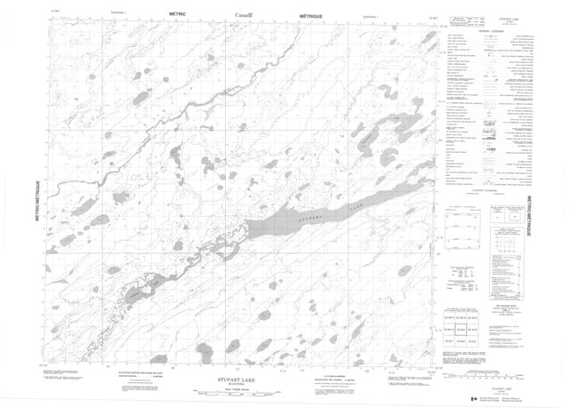 Stupart Lake Topographic Paper Map 053M09 at 1:50,000 scale