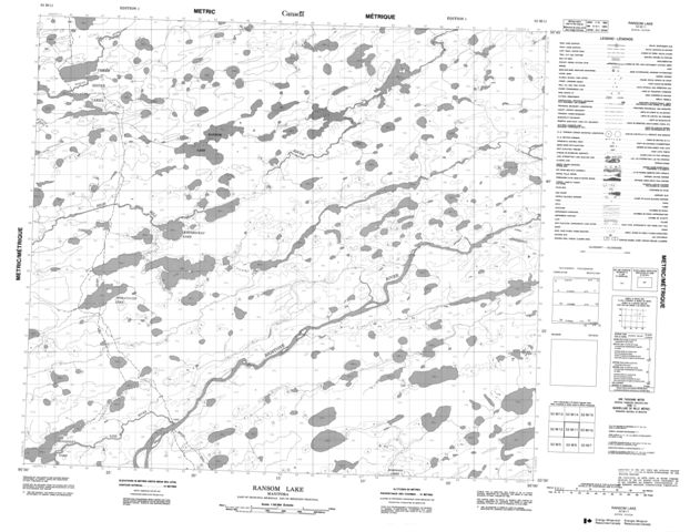 Ransom Lake Topographic Paper Map 053M11 at 1:50,000 scale