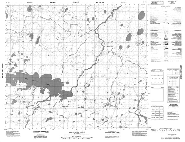 Red Cross Lake Topographic Paper Map 053N02 at 1:50,000 scale