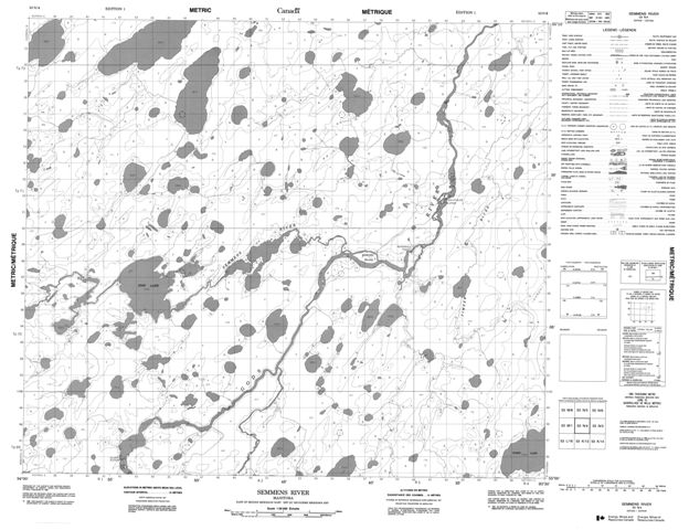 Semmens River Topographic Paper Map 053N04 at 1:50,000 scale