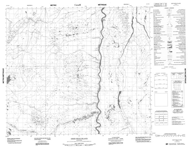 Deer Neck Island Topographic Paper Map 053N09 at 1:50,000 scale
