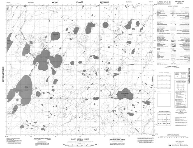 East Niska Lake Topographic Paper Map 053N10 at 1:50,000 scale