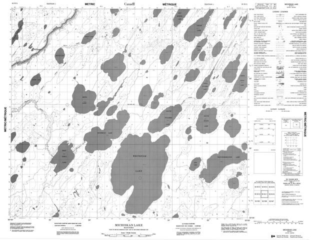 Michiskan Lake Topographic Paper Map 053N11 at 1:50,000 scale