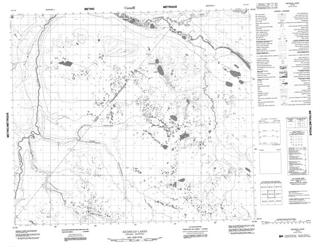 Redhead Lakes Topographic Paper Map 053O06 at 1:50,000 scale