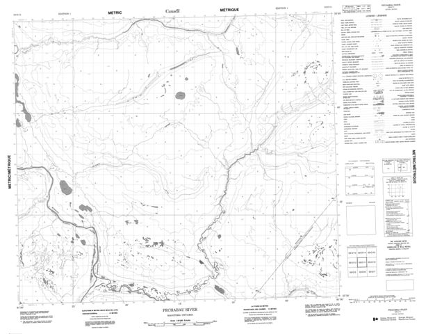 Pechabau River Topographic Paper Map 053O11 at 1:50,000 scale