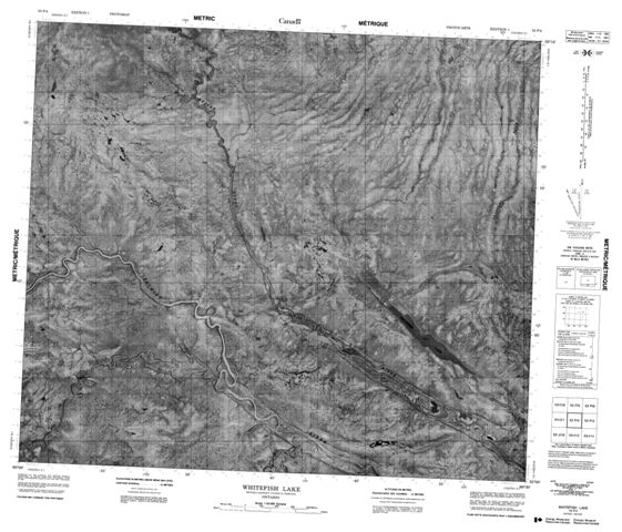 Whitefish Lake Topographic Paper Map 053P04 at 1:50,000 scale