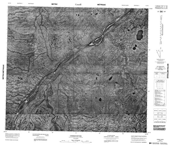 Usiske River Topographic Paper Map 053P08 at 1:50,000 scale