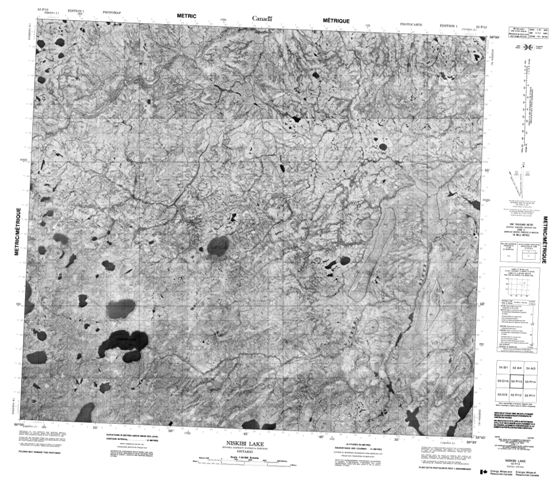 Niskibi Lake Topographic Paper Map 053P13 at 1:50,000 scale