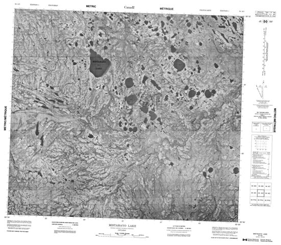 Mistahayo Lake Topographic Paper Map 054A03 at 1:50,000 scale