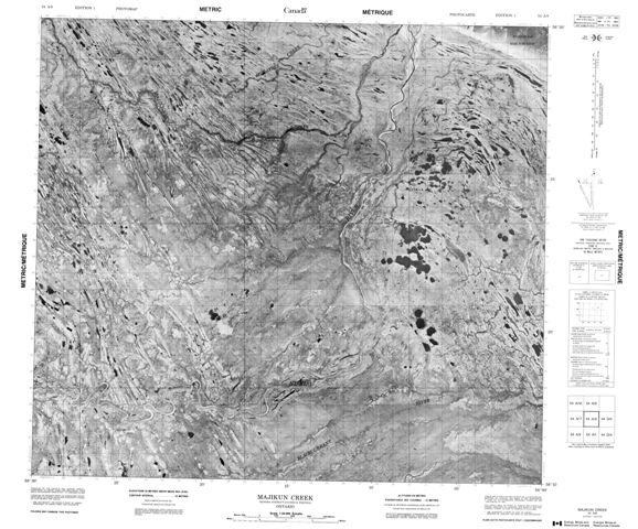 Majikun Creek Topographic Paper Map 054A08 at 1:50,000 scale
