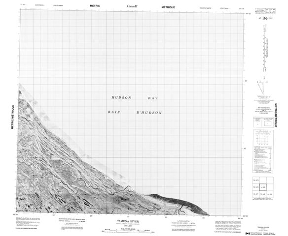 Tamuna River Topographic Paper Map 054A09 at 1:50,000 scale