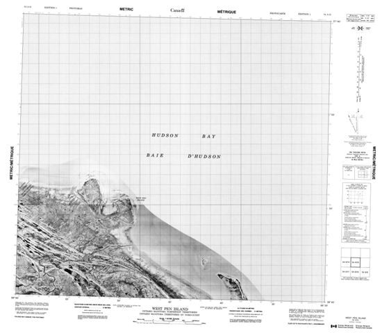 West Pen Island Topographic Paper Map 054A15 at 1:50,000 scale
