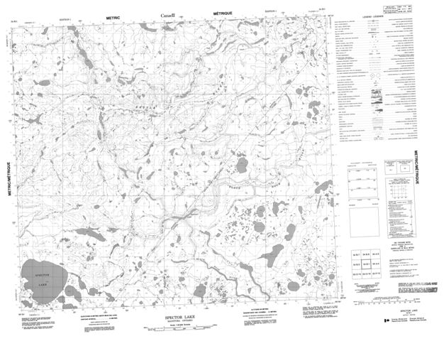 Spector Lake Topographic Paper Map 054B01 at 1:50,000 scale