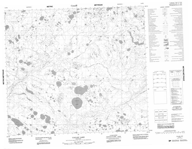 Callan Lake Topographic Paper Map 054B02 at 1:50,000 scale