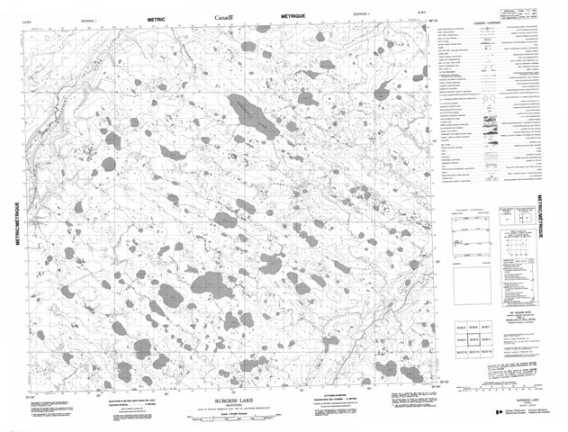 Burgess Lake Topographic Paper Map 054B03 at 1:50,000 scale