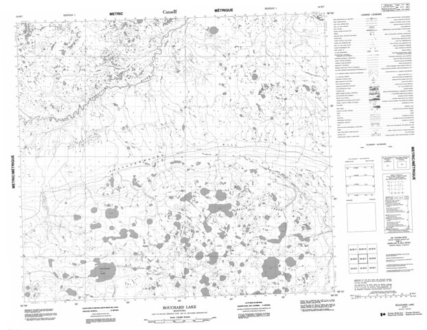Bouchard Lake Topographic Paper Map 054B07 at 1:50,000 scale