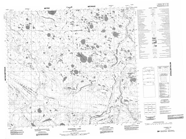Forsberg Lake Topographic Paper Map 054B08 at 1:50,000 scale
