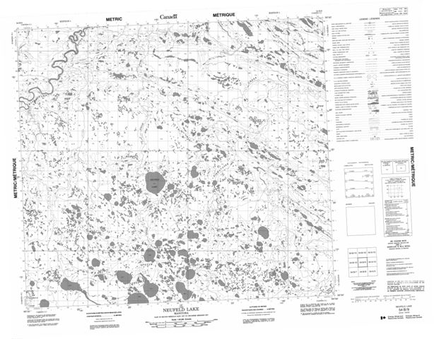 Neufeld Lake Topographic Paper Map 054B09 at 1:50,000 scale