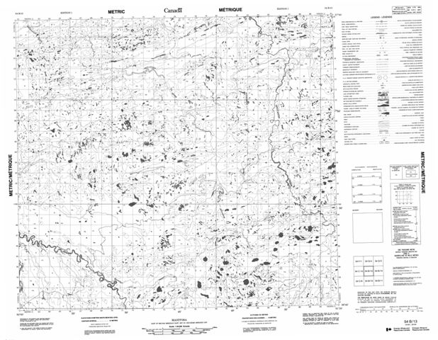 No Title Topographic Paper Map 054B13 at 1:50,000 scale