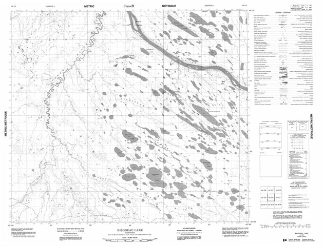 Bilodeau Lake Topographic Paper Map 054C02 at 1:50,000 scale