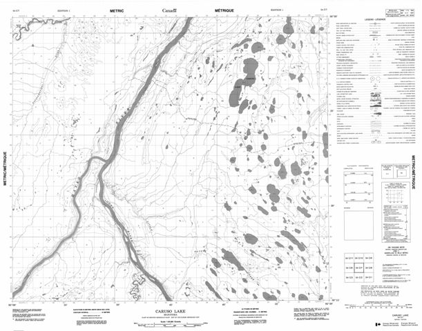 Caruso Lake Topographic Paper Map 054C07 at 1:50,000 scale
