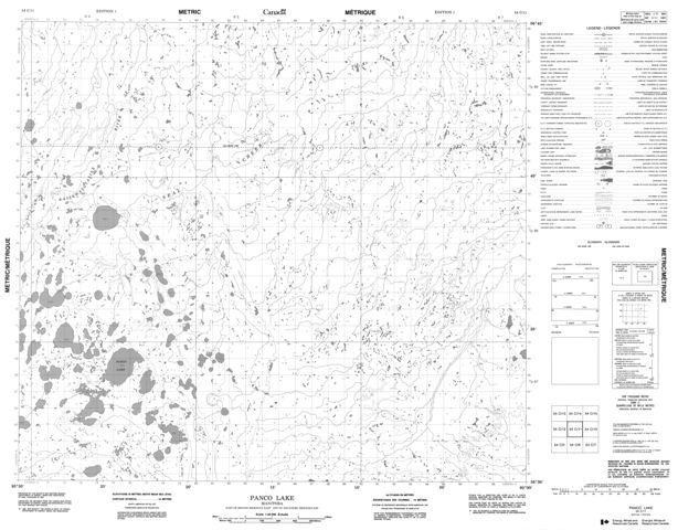 Panco Lake Topographic Paper Map 054C11 at 1:50,000 scale